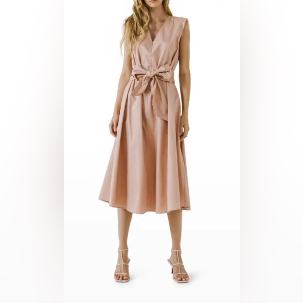 EUC Endless Rose V-Neck Sleeveless Belted Midi Dress Size M